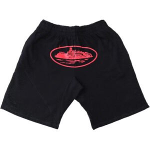 Corteiz Alcatraz Shorts in Black-Red