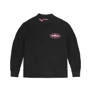 Corteiz Alcatraz Waffle Sweatshirt Black-Pink